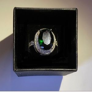 925 Silver plated big stone Ring For Women